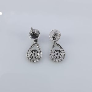 Jewelspaark Natural Tear Drop <b>Earrings</b> 1.72 Cttw Cut White <b>Blue</b> Rhodium Plated 925 Sterling Silver Women's Wedding Jewelry - Product Image 4
