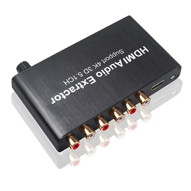 5.1CH for HDMI to 3.5mm RCA Analog Converter Audio Extractor Decoder & Amplifier 5.1 Channel Sound Splitter for PS4 DVD