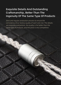 QKZ A1 2-Pin 0.75MM Kabel Upgrade Earphone Tembaga Oksigen Kemurnian Tinggi Berlapis Perak - Product Image 6