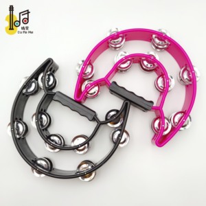 Tambourins en plastique portatifs <span class=keywords><strong>demi</strong></span>-<span class=keywords><strong>lune</strong></span> à double rangée, colorés, pour instruments de percussion, fêtes de mariage, KTV, danse et jouets musicaux - Product Image 3