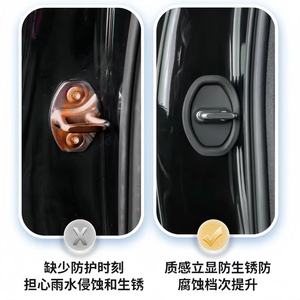 Nouvelle housse de protection en silicone pour serrure de porte, coussinet universel noir en TPR, autocollant anti-collision pour remplacement des serrures de porte de voiture - Product Image 3