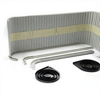 Rail de porte à enroulement horizontal moderne en PVC/ABS, épaisseur 8 mm, largeur 15 mm, écologique, thermolaqué, pour armoire, démontable