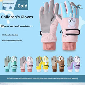 Gants de ski pour enfants, hiver, thermiques, doublés polaire, épais, antidérapants, imperméables, protection UV, coupe-vent, respirants, séparables - Product Image 5
