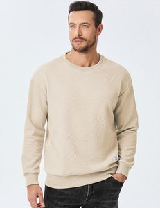 Sudadera de Forro Polar Personalizada ZY para Hombre, Cuello Redondo Holgado, Manga Larga, Informal, de Invierno, Color Sólido, 100% Algodón, Antibolitas, Digital - Product Image 3