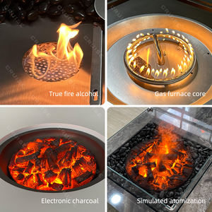 Instalación de pie de crucero, alfombrilla de brasas, alfombrilla para hoguera, revestimiento en polvo, vidrio para exteriores, 1250-750-300mm, pozo de fuego de madera/Gas/Alcohol - Product Image 4