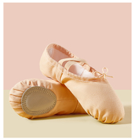 Chaussures de ballet en toile à lacets pour enfants et adultes BW78, semelle souple, design patte de chat, chaussures de yoga et de danse, vente en gros