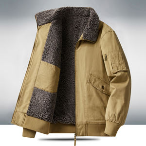 Customized logo Exploding <strong>fire</strong> <strong>in</strong> autumn winter new warm <strong>men's</strong> fashion plus cashmere bomber lambswool tooling cotton-padded - Product Image 1