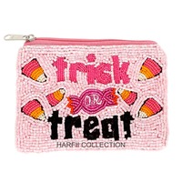 Porte-monnaie vintage perlé au design tendance pour femmes et filles, pochette à fermeture éclair, mignon, personnalisé, couleur Halloween, portefeuille en cuir élégant