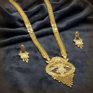 Wholesale Fashion 14K 18K 24K Micro Gold Plated <b>Long</b> <b>Necklaces</b> Set, Elegant <b>Long</b> <b>Necklaces</b> Set, Floral Design Indian Jewelry Set - Product Image 1