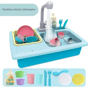 Детский новый термохромизм пластиковая имитация электрическая посудомоечная раковина ролевые игры кухонные игрушки наборы для детей подарки на день рождения