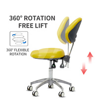 Mobilier commercial de salon cadre en acier chromé PU tournant réglable hôpital médecin chaise tabouret avec dossier
