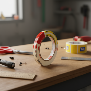 Cinta de Enmascarar Tuk de 12 mm x 50 m, Paquete de 6, Adhesivo de Goma de una Sola Cara, Respaldo de Papel, Sin Residuos, Sensible a la Presión, Ideal para Pre - Product Image 2