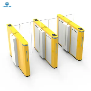Spor salonu kullanımı çelik kanatlı bariyer turnikeler güvenlik için 304 paslanmaz tek veya çift motorlu renkli salıncak kapısı - Product Image 2