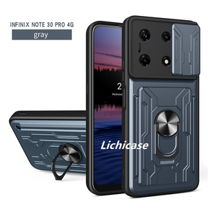 Lichicase Cámara protectora desmontable billetera ranura para tarjeta funda de parachoques para itel A60 TPU PC 2 en 1 cubierta dura - Product Image 4