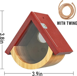 Casa de colibrí Vista de ventana <span class=keywords><strong>Casas</strong></span> de pájaros de madera para anidar Casa de pollo colgante para interior y exterior - Product Image 4