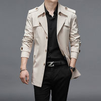 Blouson bomber moderne et minimaliste pour homme, style coréen, long, léger, imperméable, col montant, pour l'automne