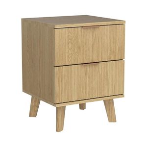 Premium Kwaliteit Massief Midden Eeuw Plank Hout Modern Nachtkastje Met Laadstation - Product Image 5