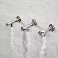 Robinet de salle de bain universel en acier inoxydable, interrupteur à valve triangulaire manuel, chrome moderne, structure de bille d'arrêt pour l'eau