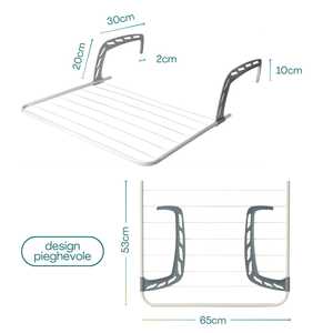 <b>Drying</b> <b>Rack</b> With Adjustable Arms 63x49x16.5 Cm For Radiator Balcony Heater - Product Image 2