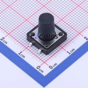 GT-TC149B-H130-L1 Tactile Switch SMD-4P,12x12mm Switch Single Pole Single Throw Round Button 1.6N Vertical Mount - Product Image 1