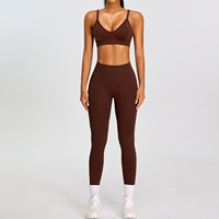 Ensemble de yoga sans couture personnalisé pour femme, 3 pièces : soutien-gorge de sport, leggings taille haute froncés aux fesses, short cycliste, tenue de sport respirante pour la course et la gym