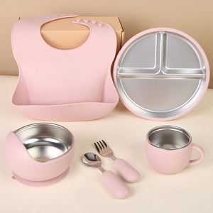 Set de Alimentación de Silicona para Bebés, Incluye Set de Alimentación Multifuncional 5 en 1, Babero Libre de BPA, Vajilla Infantil, Set de Comedor para Niños - Product Image 3