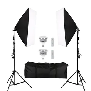 Studio nhiếp ảnh Ánh sáng Kit nền khung hỗ trợ Softbox chiếu sáng Set kim loại thiết bị phụ kiện cho vlog