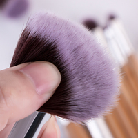 Ensemble de pinceaux de maquillage de voyage personnalisés avec logo, en bambou écologique, pour fard à paupières, mascara et autres outils organiques, marque privée