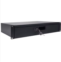 Tiroir verrouillable pour montage en rack 2U 19 pouces, robuste |   pour les racks et armoires d'équipement AV/réseau/DJ (avec serrure et clé)