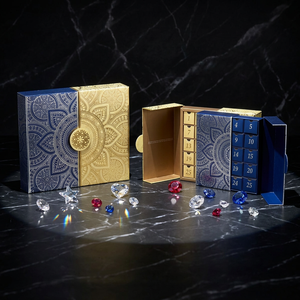 25 Days Empty Custom Beauty Crystal Packaging Advent Calendar <strong>Box</strong> Sliver Foil Ramadan <strong>Eid</strong> <strong>Gift</strong> <strong>Box</strong> - Product Image 1