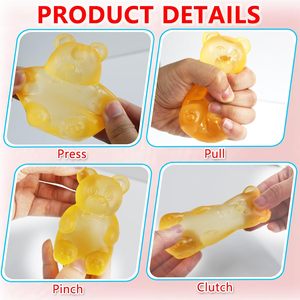 Jouet Squishy Ours Coloré Classique Populaire 8cm en Maltose, Anti-Stress, à Presser, Cadeau pour Enfants et Adultes, Jouets à Presser Anti-Fatigue - Product Image 3