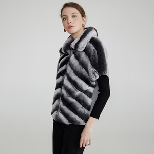 Gilets en fourrure de lapin pour <span class=keywords><strong>femme</strong></span> Chinchilla New Coming Winter Real Fur Vest - Product Image 5