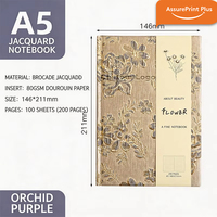 AssurePrint Plus – Carnet/Agenda Organiseur Rigide en Tissu Soie Jacquard Brocart Gaufré Floral Personnalisé A5 A4 B5 A6 pour Femme
