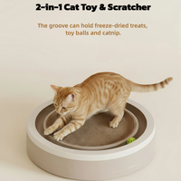 Griffoir pour chat rond et incurvé de qualité supérieure, pont interactif pour chat avec cloche, en carton ondulé écologique, durable, lit et salon d'intérieur pour chats