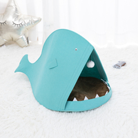 Nettes Haifischfilz-Haustier bett New Style Katzen & Hunde Schlaf bett Katzen bedarf Kreatives Dreieck Tiefschlaf bett