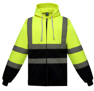 Venta al por mayor personalizada camisa de trabajo uniforme térmico a prueba de viento al aire libre algodón Sudadera con capucha con tira reflectante cremallera empalme Color polar - Product Image 4