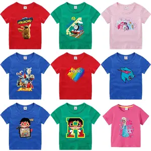 Fashionable Printing Clothes Children's Summer Shirts Kids Solid T-shirt Blanks T-shirt Cute Young Girls T-shirt