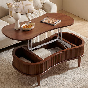 <span class=keywords><strong>Tavolino</strong></span> da Caffè in Legno Massello Stile Nordico con Funzione Sollevabile e Retrattile, Compatto e Moderno, Lussuoso <span class=keywords><strong>Tavolino</strong></span> da <span class=keywords><strong>Salotto</strong></span> con Spazio di Archiviazione - Product Image 3