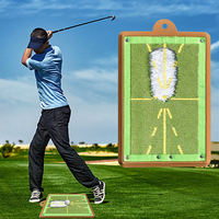 Tapete de Entrenamiento de Golf Portátil Mini, Verde, para Análisis de Impacto, Superficie Antideslizante, Material Plástico+SBR, Tamaño Personalizable