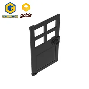 [Gobricks] GDS-876 थोक बिल्डिंग ब्लॉक LDD 60623 दरवाजा 1x4x4 के साथ 6 शीशे और संवर्धन संभाल भागों