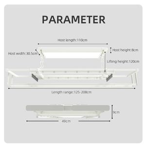 Porte-linge intelligent à LED pour <span class=keywords><strong>plafond</strong></span>, résistant à la rouille, idéal pour les maisons en bord de mer - Product Image 6
