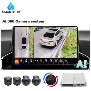 Smartour 1080p ahd 4k 3d 360 câmera de carro, sistema dvr ai, surround, sistema de visão de pássaro, panorâmico, auxílio de reversão