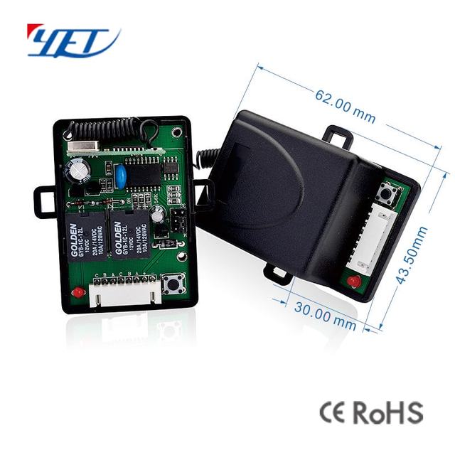 YET405PC-2 433MHz Universal 2 Channel RF Receiver 12V/24V Rolling Code Gate Garage Door Remote Control Opener Receiver