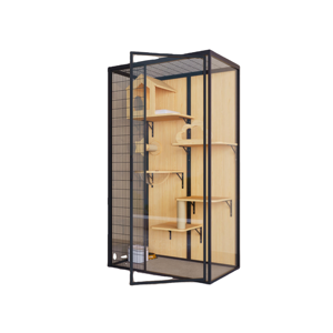 2024 Anpassbarer Luxus-Katzen käfig Großes Katzen haus aus gehärtetem Glas aus massivem Muster Haustier-Katzen villa zum Wohnen Fabrik preis - Product Image 1