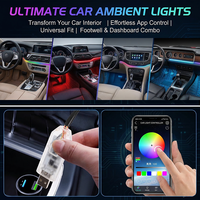 Lumières de voiture à commande à distance par application, USB, décoration, LED RGB, bande lumineuse intérieure de voiture, lampe acrylique, lumière ambiante symphonique