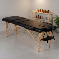 Fabrik-Großhandel Verstellbare Tragbare Wasserdichte Leder-Klappbare 3-Teilige Holz-Schönheitssalon-Spa-Wimpern-Massageliege
