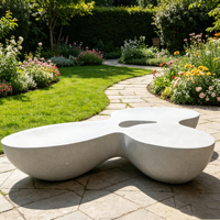Banc géant en FRP en forme de demi-melone Y124, résistant aux intempéries, pour jardin, aménagement paysager et mobilier de repos commercial