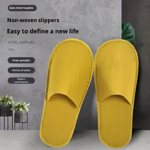 Pantuflas Desechables Ecológicas de Tela No Tejida al por Mayor para Fabricantes, Artículos de Hotel Portátiles para el Hogar, Hostelería, <span class=keywords><strong>Hoteles</strong></span> y Alojamientos - Product Image 2