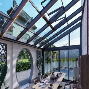 <span class=keywords><strong>Pavillon</strong></span> de jardin préfabriqué d'hiver, serre, igloo, gazebo, toit polygonal, dôme en verre, véranda - Product Image 2