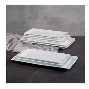 Assiette à Dessert rectangulaire en céramique, assiette à dîner rectangulaire en porcelaine assiettes rectangulaires en forme de porcelaine pour Restaurant hôtel